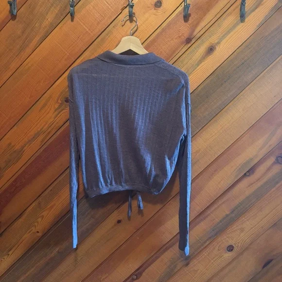 Free People dusty purple Button-Up Lace Sweater - Picture 2 of 5